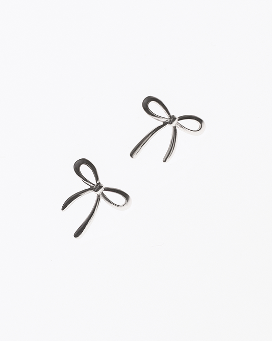 BELLA BOWS STUDS SILVER